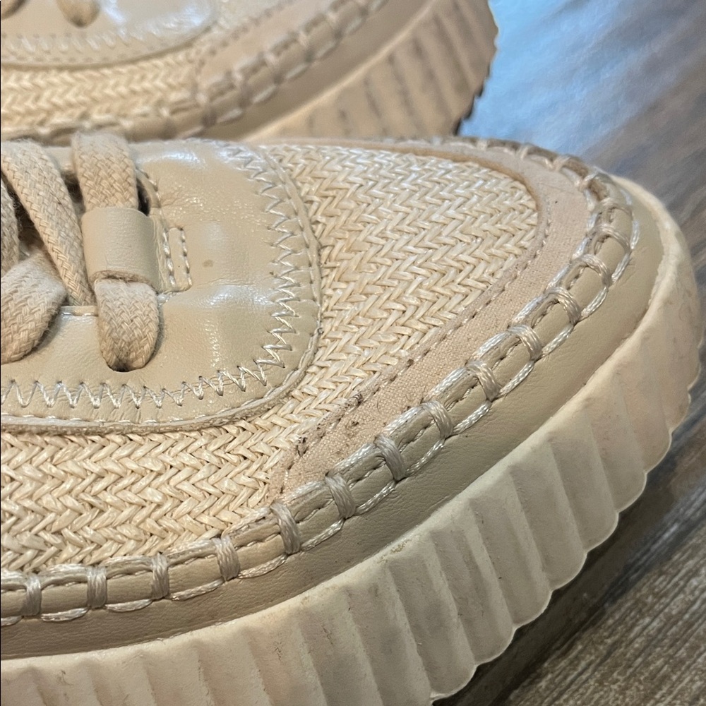 Dolce Vita Woven Platform Cream Sneakers - Size 7 - Picture 8 of 11